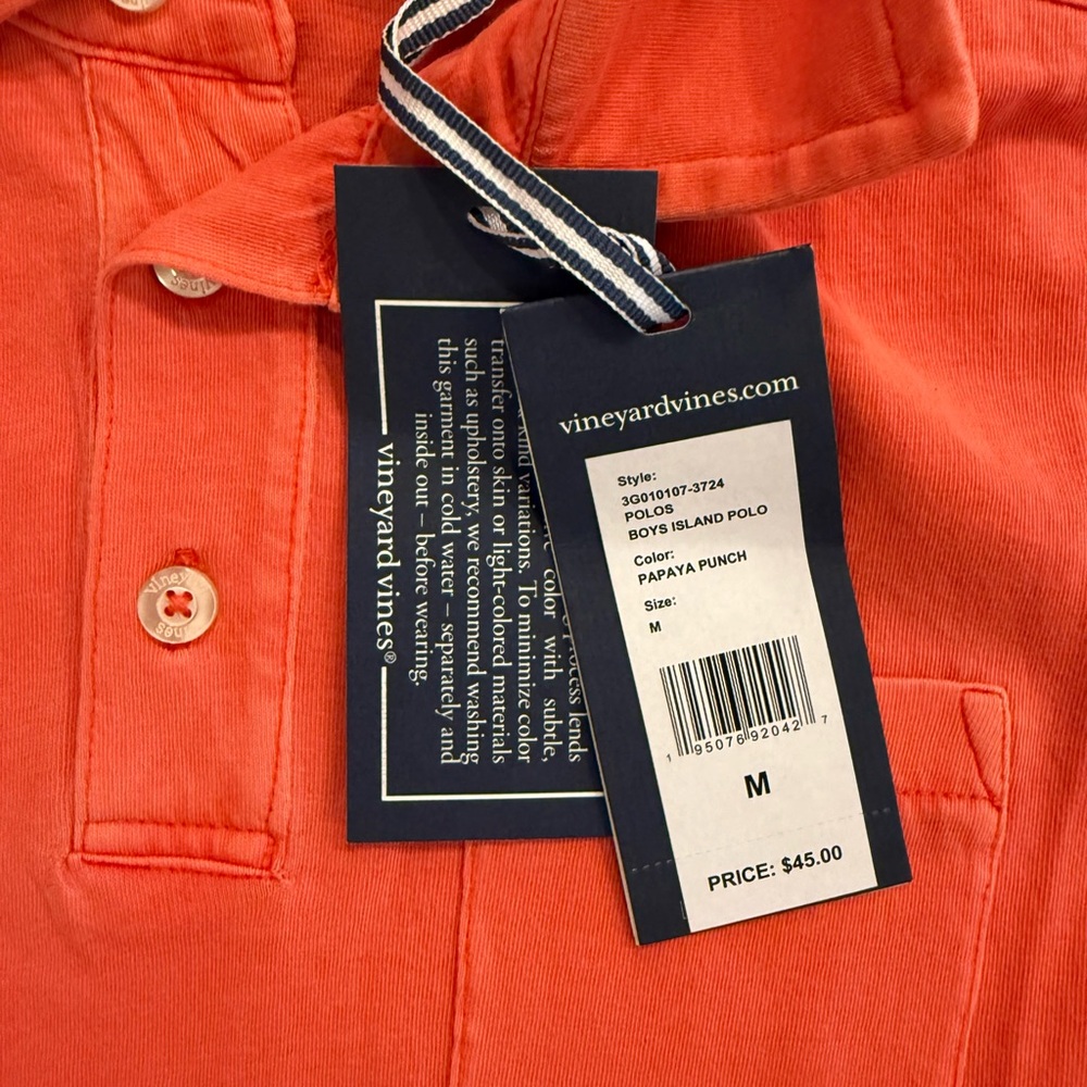 Boys Vineyard Vines Papaya Punch Polo Shirt - Picture 2 of 3